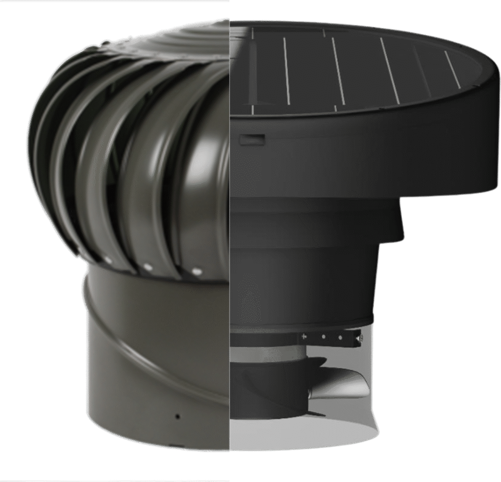 HALF roof whirlybird and solar whirly bird