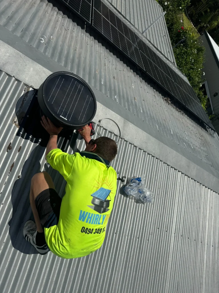 solar roof whirlybird installation team